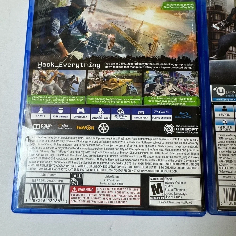 Watch Dogs & Watch Dogs 2 PS4 Games